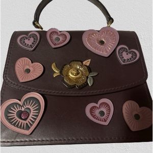 Coach Parker upcrafted heart satchel in Oxblood